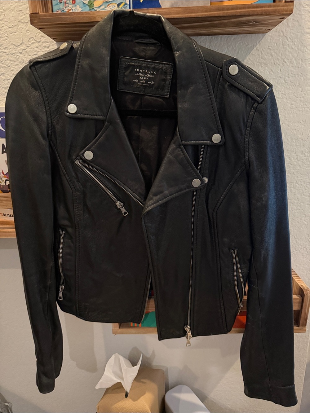 Zara genuine leather jacket